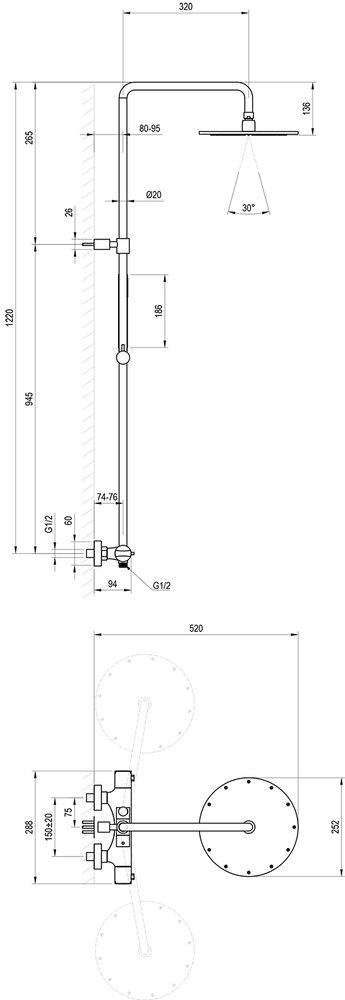 Duschsystem Brause Espirit ES 091.00